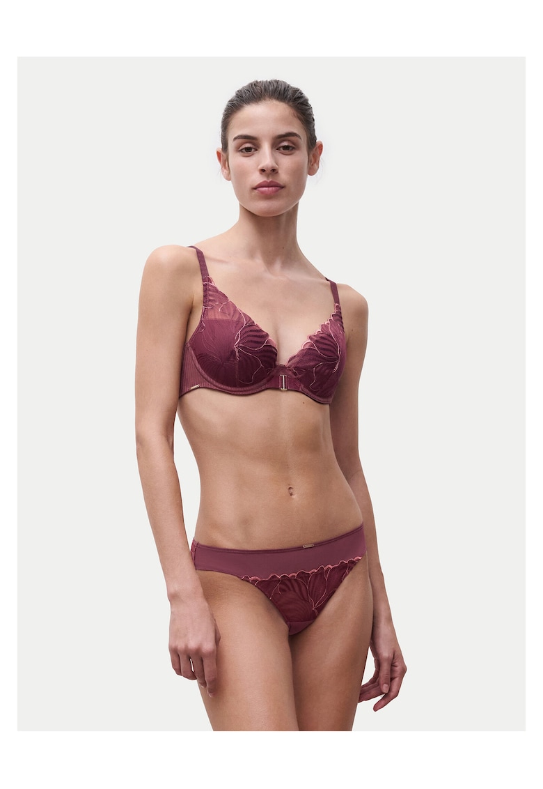Sutien cu sarma dama - bordeaux