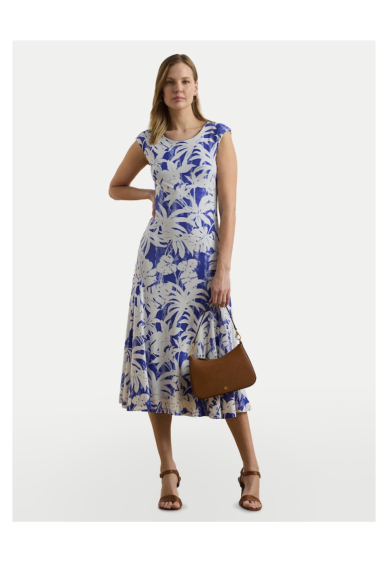 Rochie casual dama albastru/ alb - material de calitate