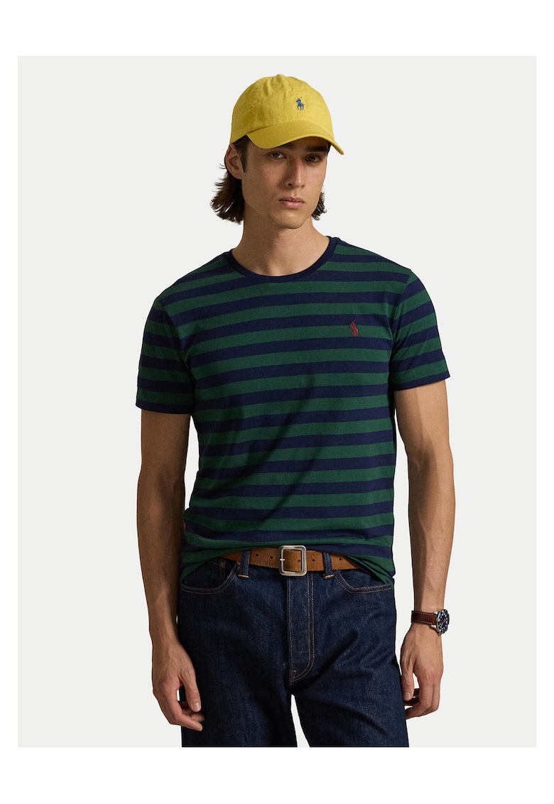 Tricou barbati verde/albastru - bumbac