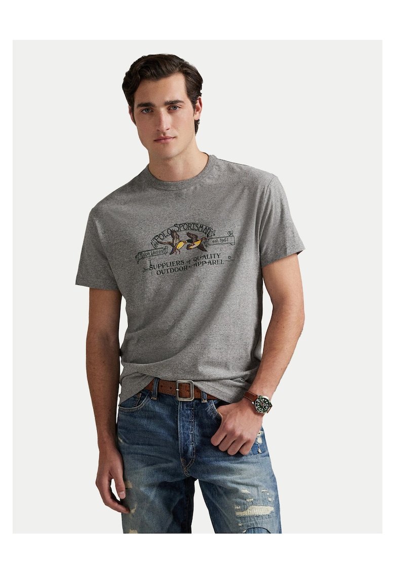 Tricou barbati gri - din material bumbac