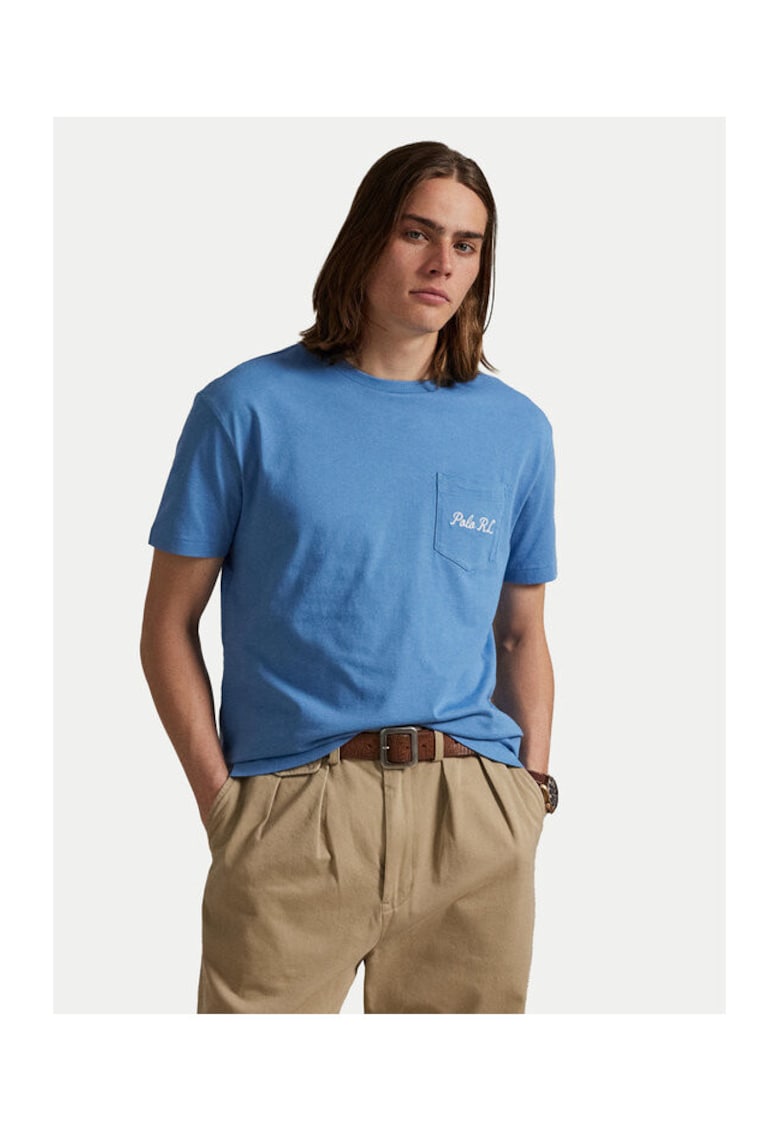 Tricou - albastru - bumbac -