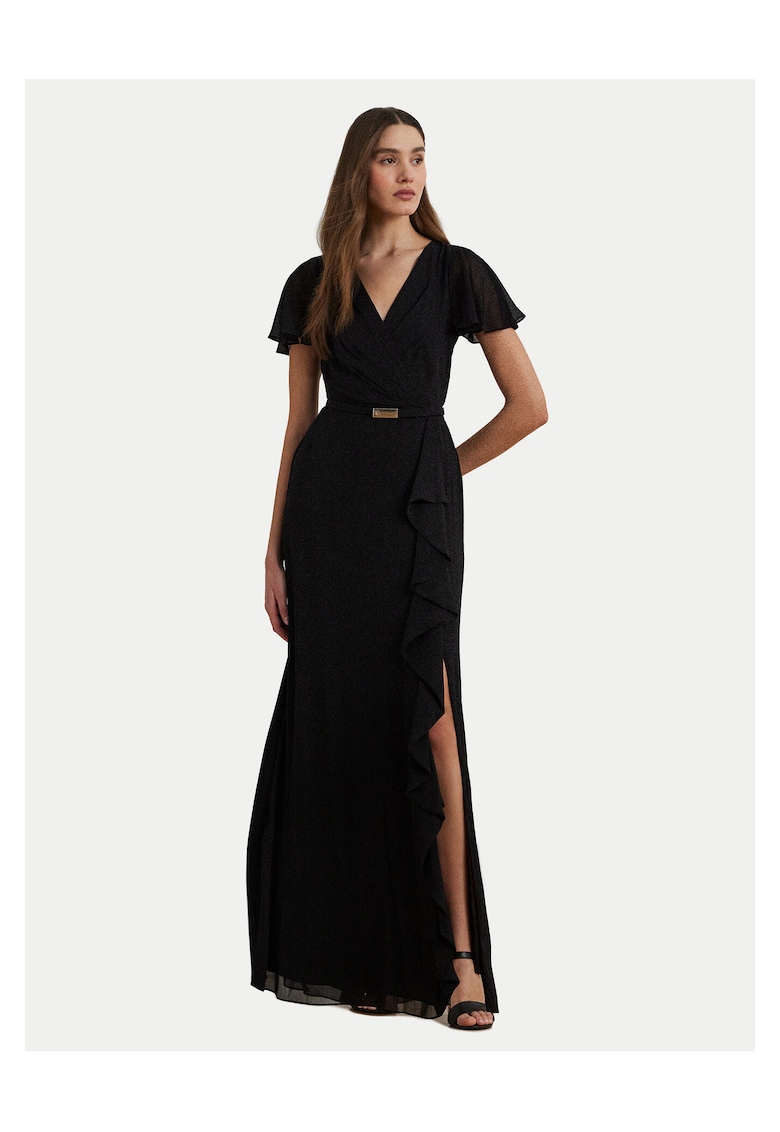 Rochie de seara - poliester reciclat - negru -