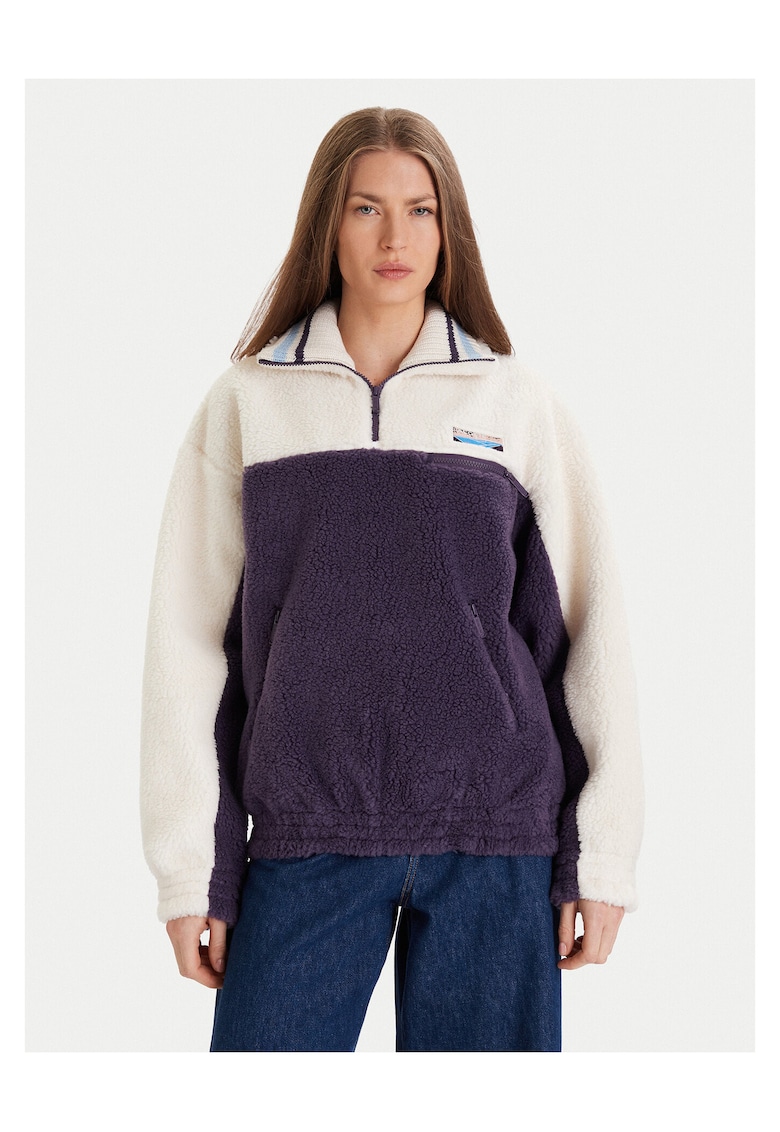 Lacoste Hanorac dama bleumarin si ecru - polar