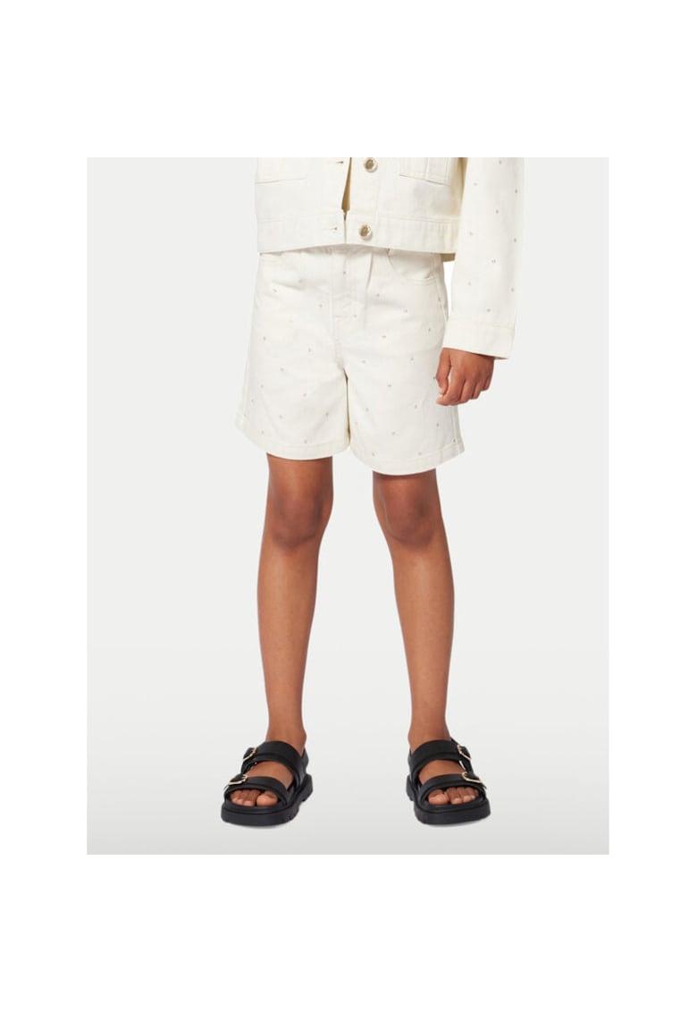 Pantaloni scurti din denim fetita ecru -