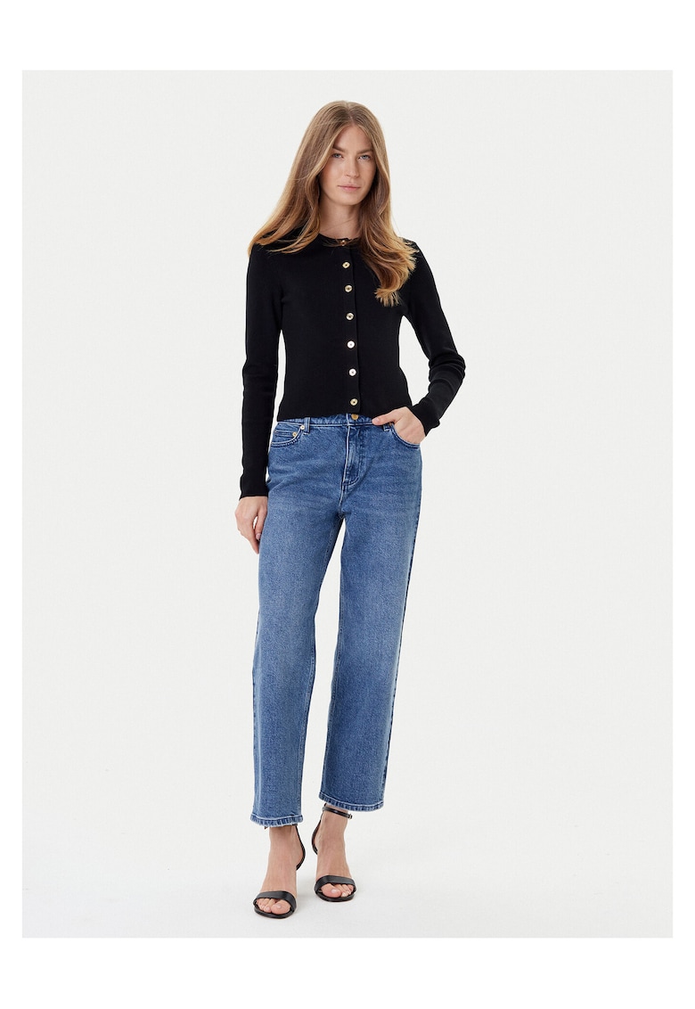 Cardigan dama negru - din material tricotat -