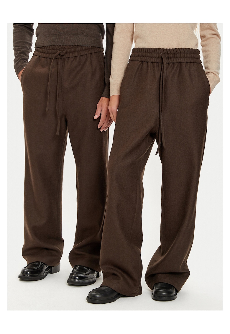 Pantaloni unisex - lana virgina - maro -
