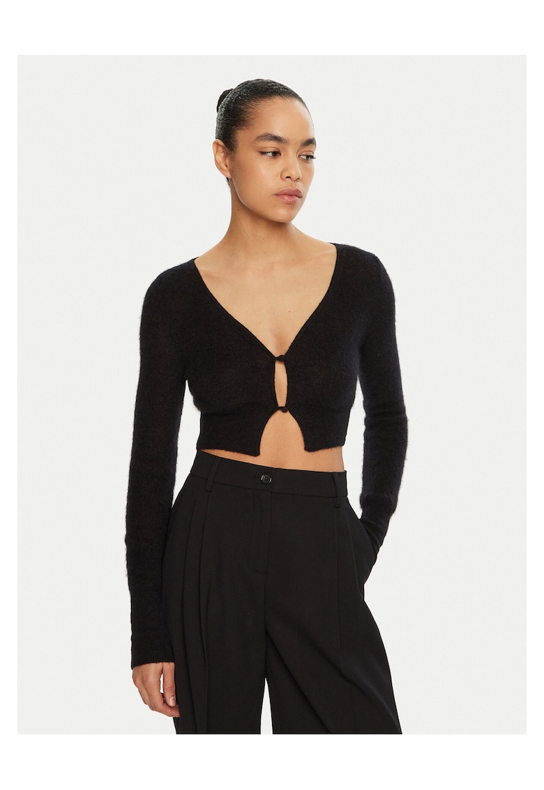 Cardigan dama negru - pulover elegant