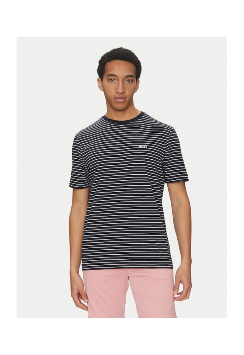 Tricou pentru barbati - bumbac - Alb/Negru