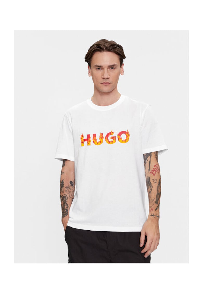 Hugo Tricou barbati alb/rosu - bumbac