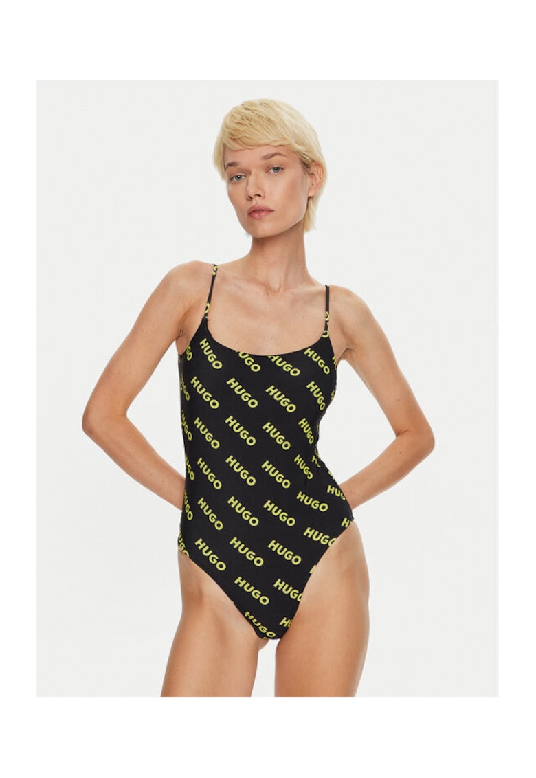 Costum de baie dama negru - galben