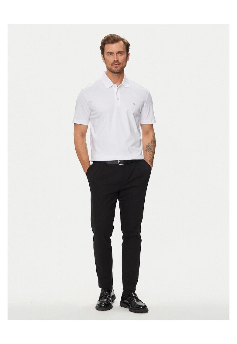 Tricou polo barbati alb - bumbac -