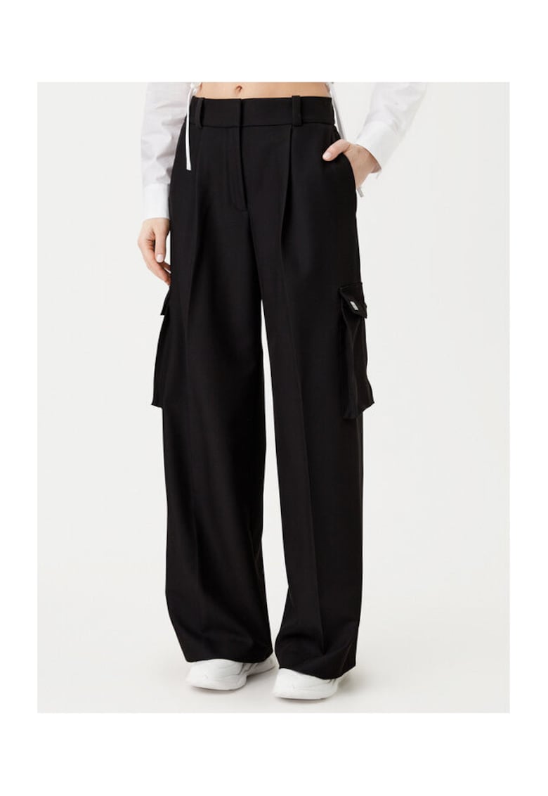 Pantaloni dama - textil - negru