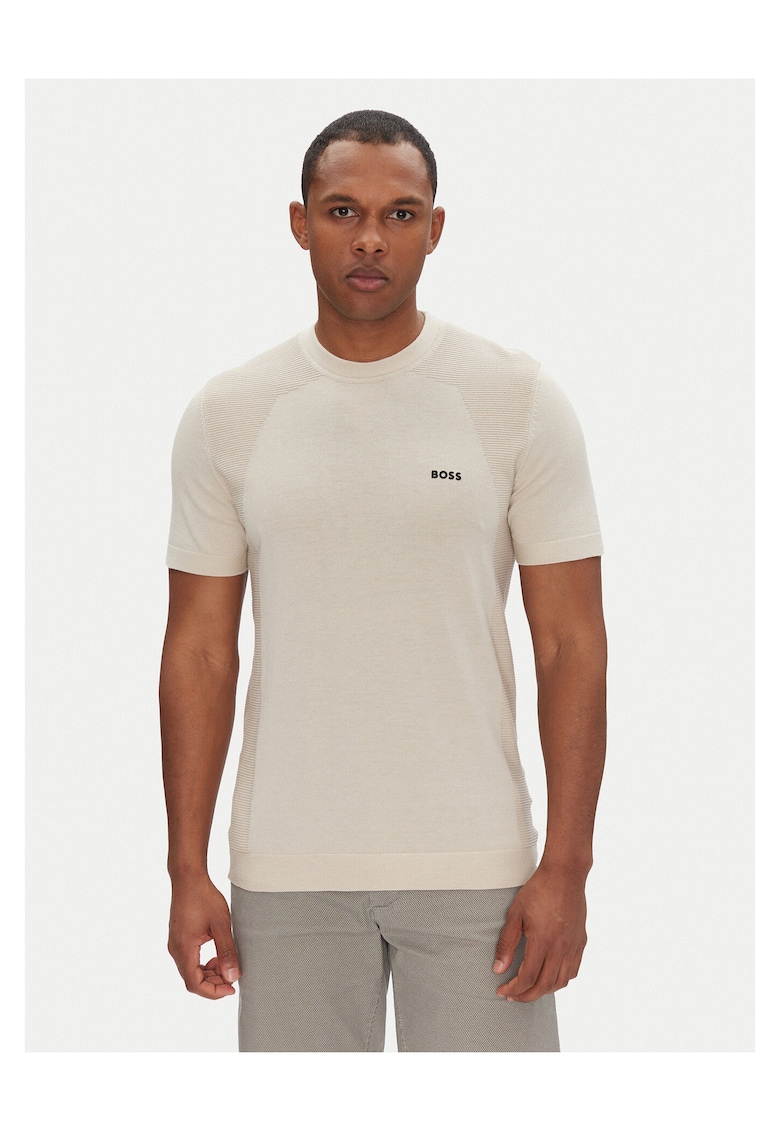 Tricou barbatesc bej - bumbac
