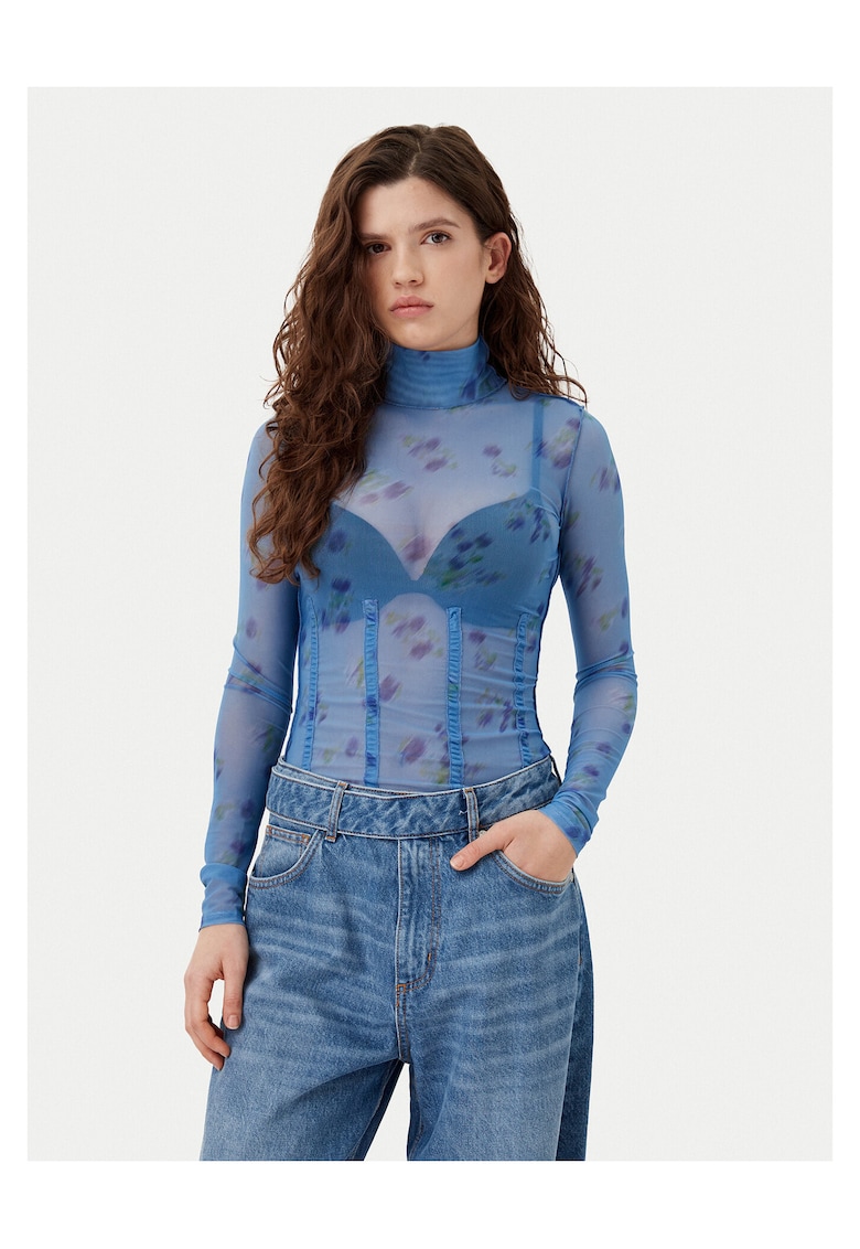 Bluza dama - Albastru/Transparent -