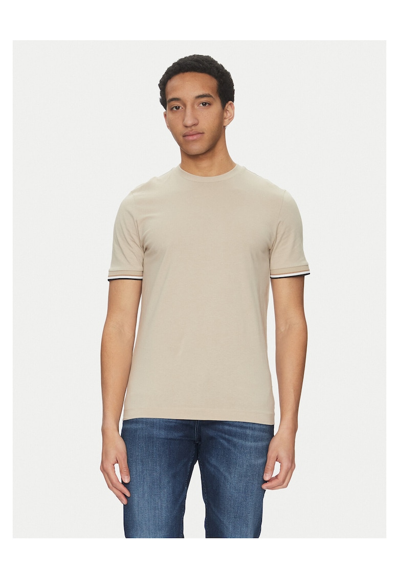 Tricou barbat bej - din bumbac