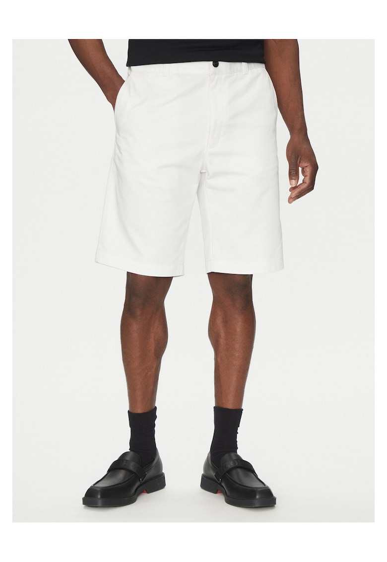 Pantaloni scurti barbati alb - bumbac