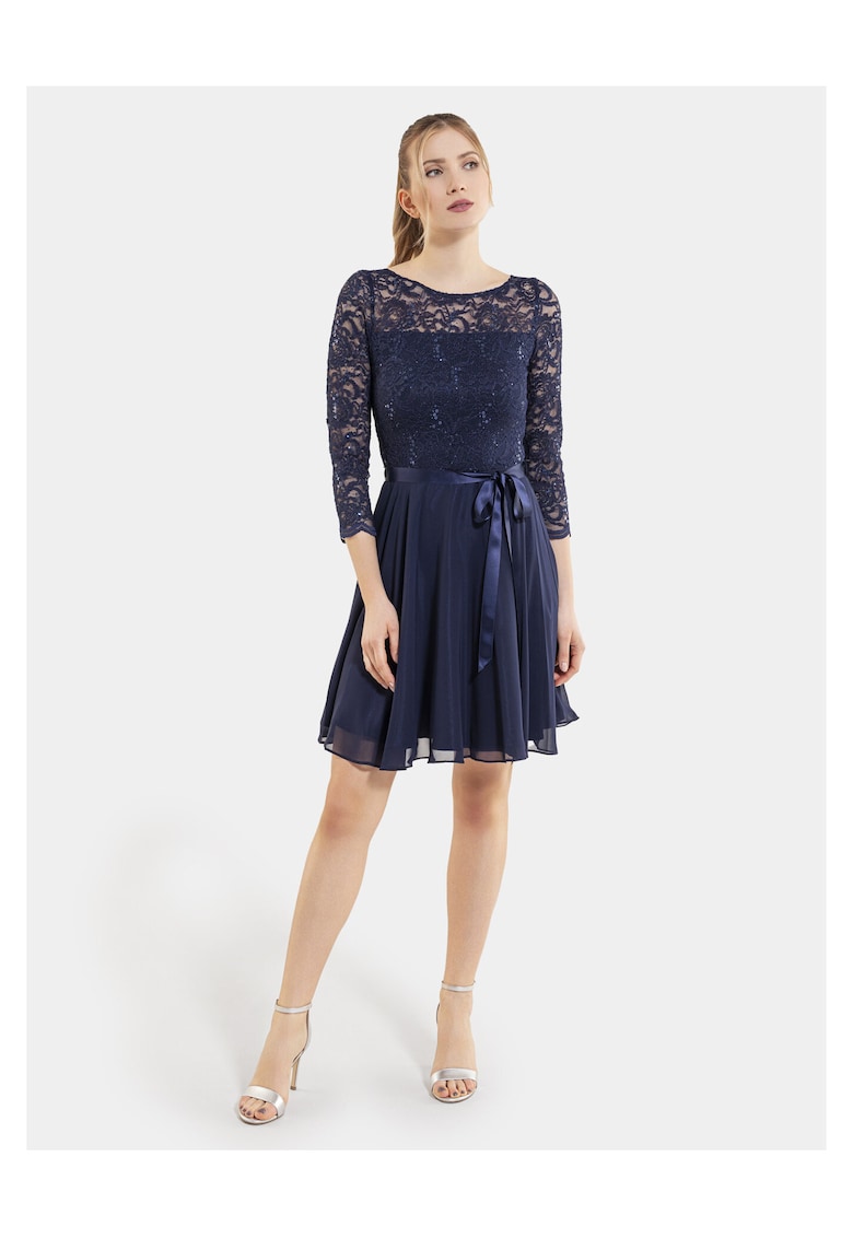 Rochie de cocktail dama - tip swing - bleumarin - fabrica de calitate