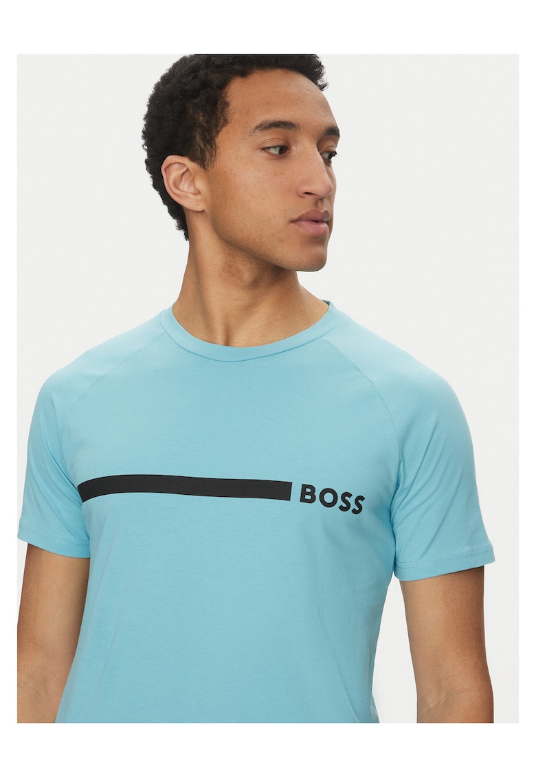 Tricou barbat albastru/negru - bumbac