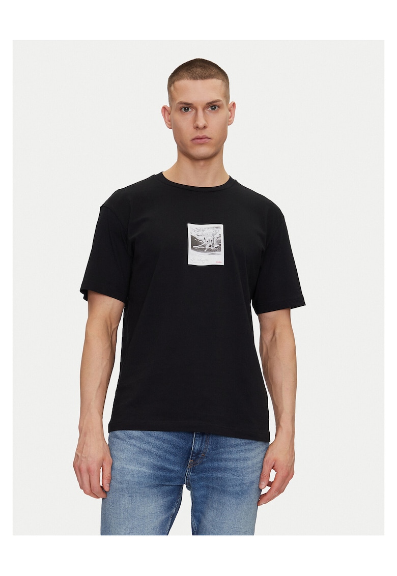 Tricou barbati negru - bumbac -