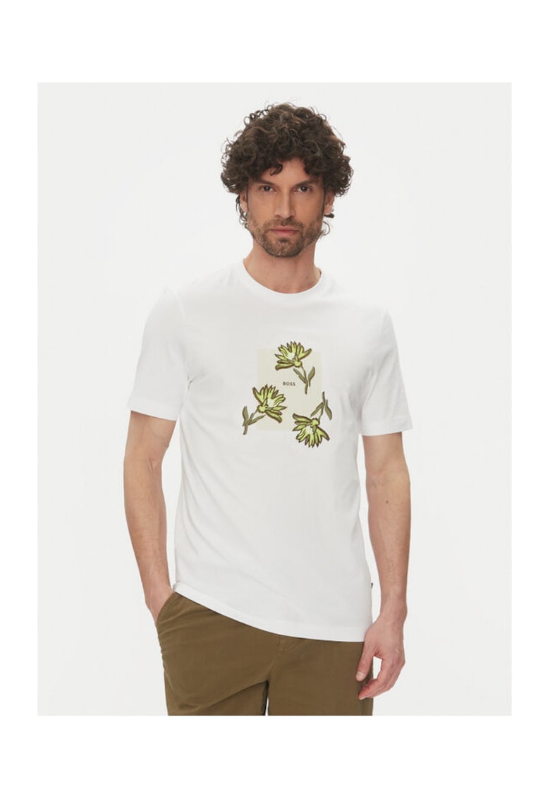 Tricou barbat alb - bumbac - imprimeu