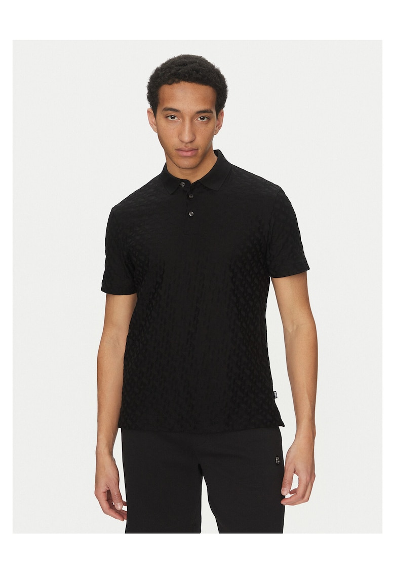 Tricou model polo barbati negru - 100% bumbac