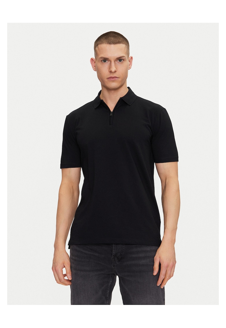 Tricou barbati negru - bumbac - polo