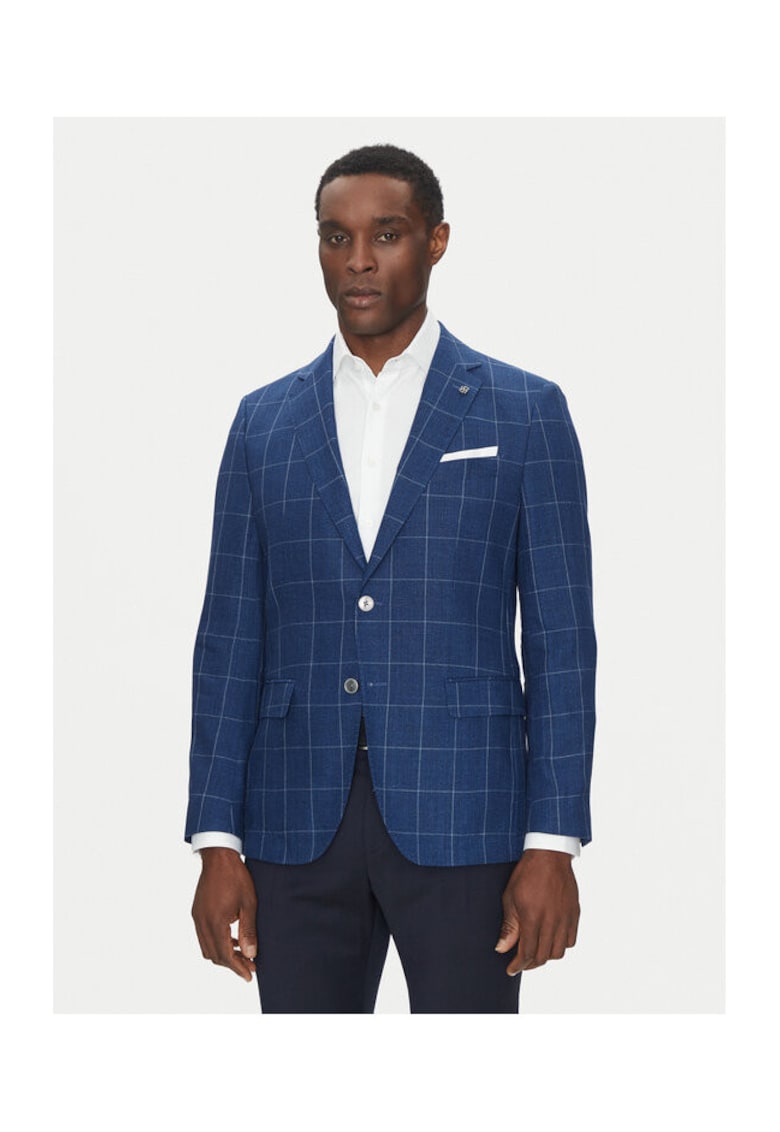 Sacou barbat cu model - albastru