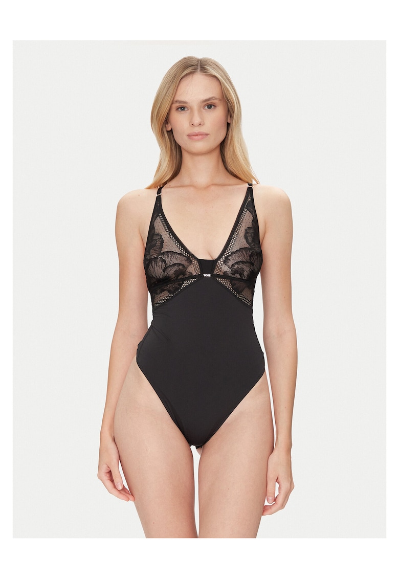 Body dama negru - elastic