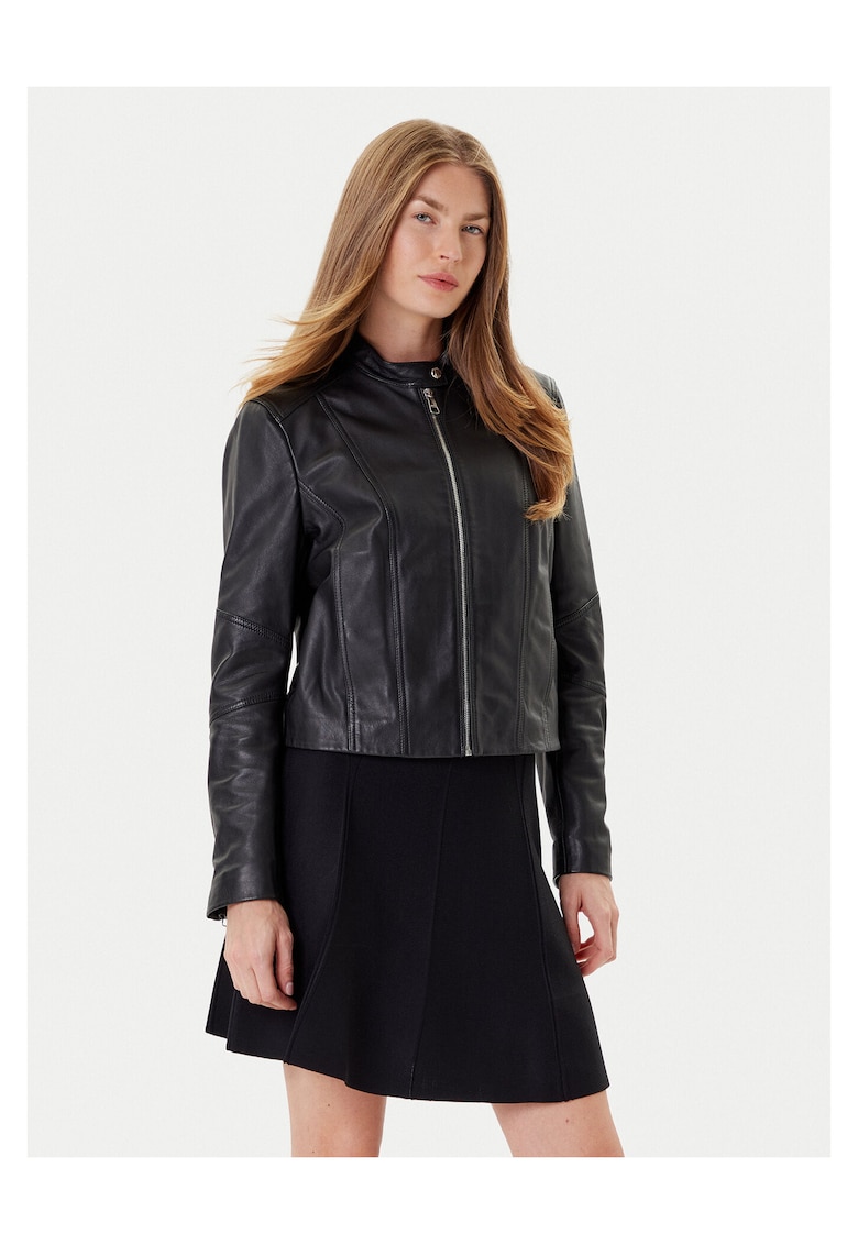 Jacheta de piele de dama negru -