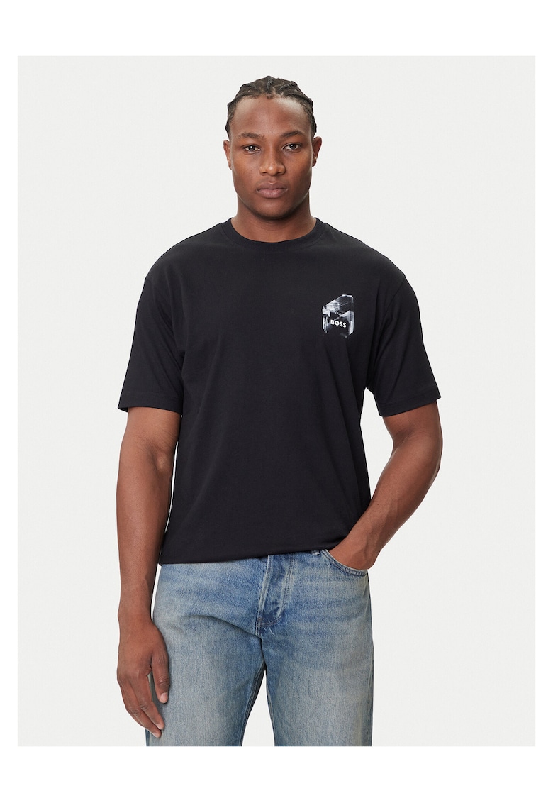 Tricou barbat culoare neagra - bumbac