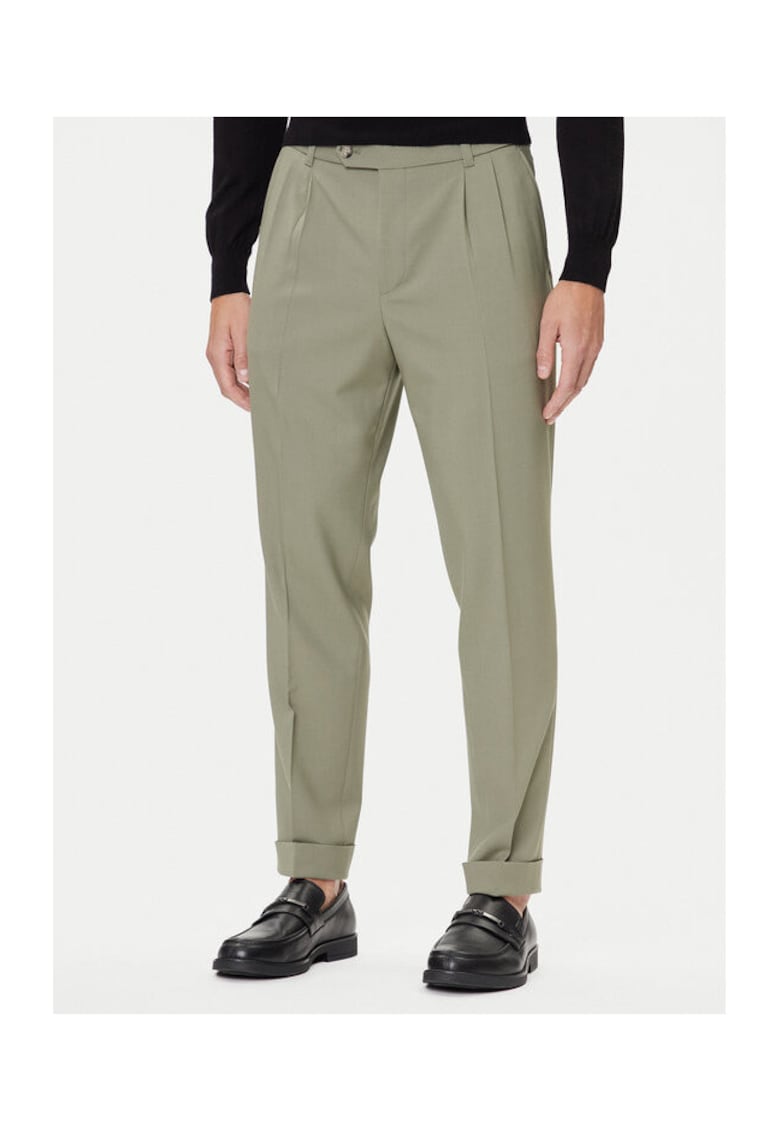 Pantaloni barbatesti verde - stofa -
