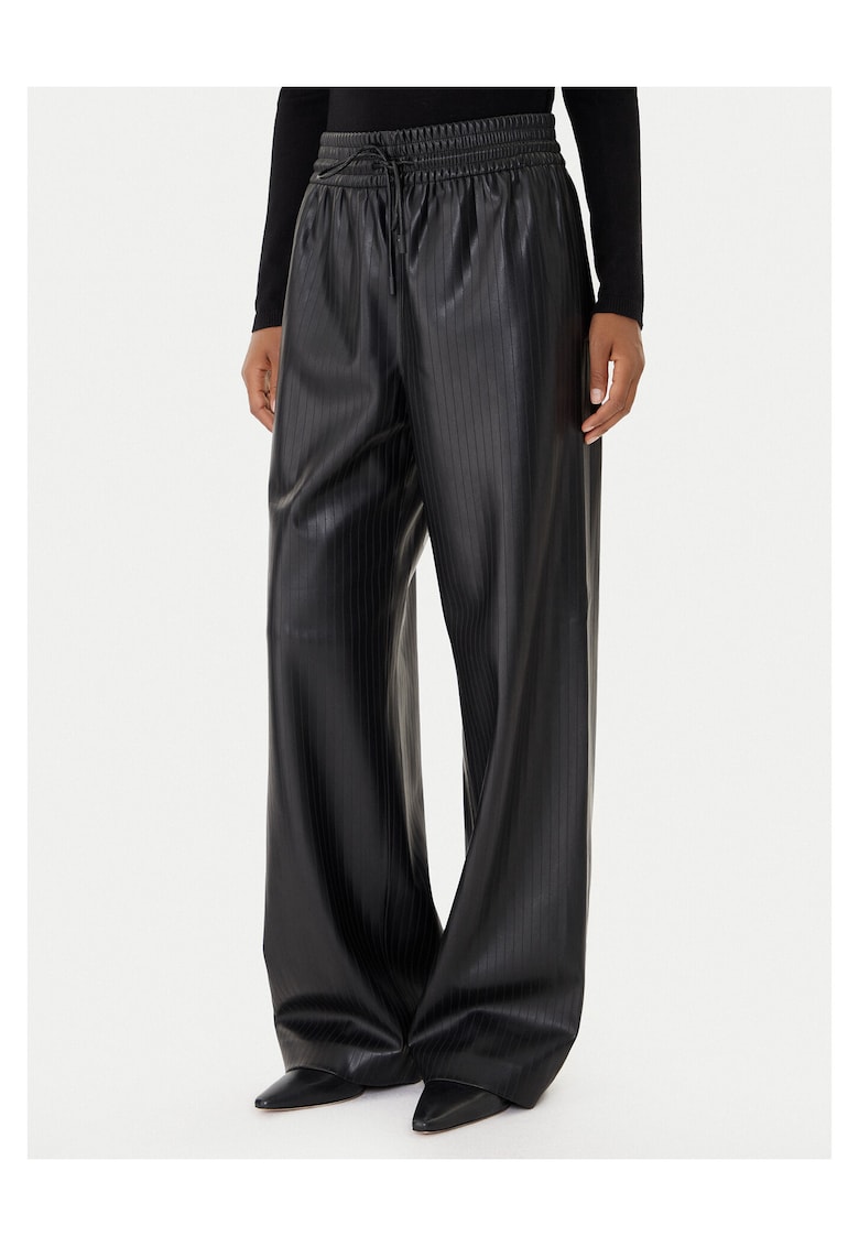 Pantaloni pentru dama piele ecologica - negru - Negru