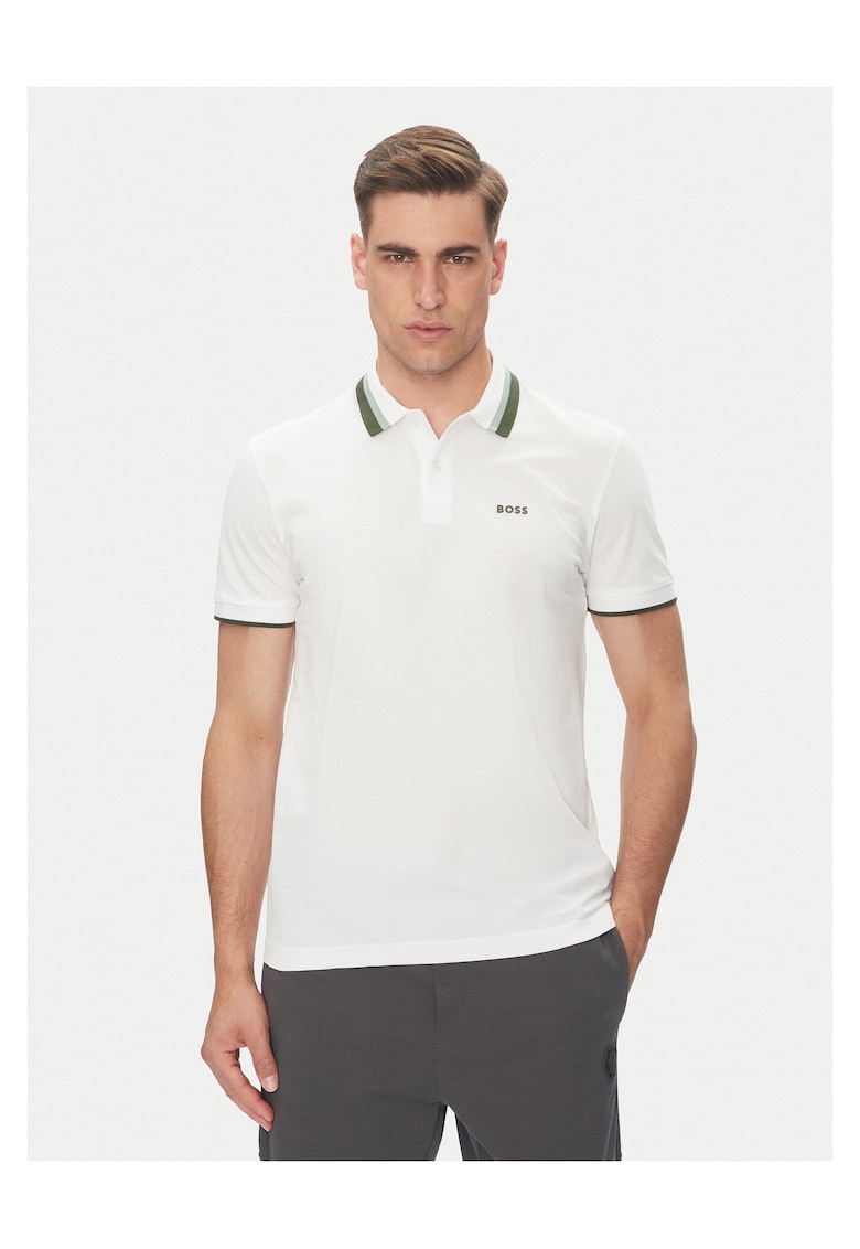 Tricou barbati alb/verde - Alb