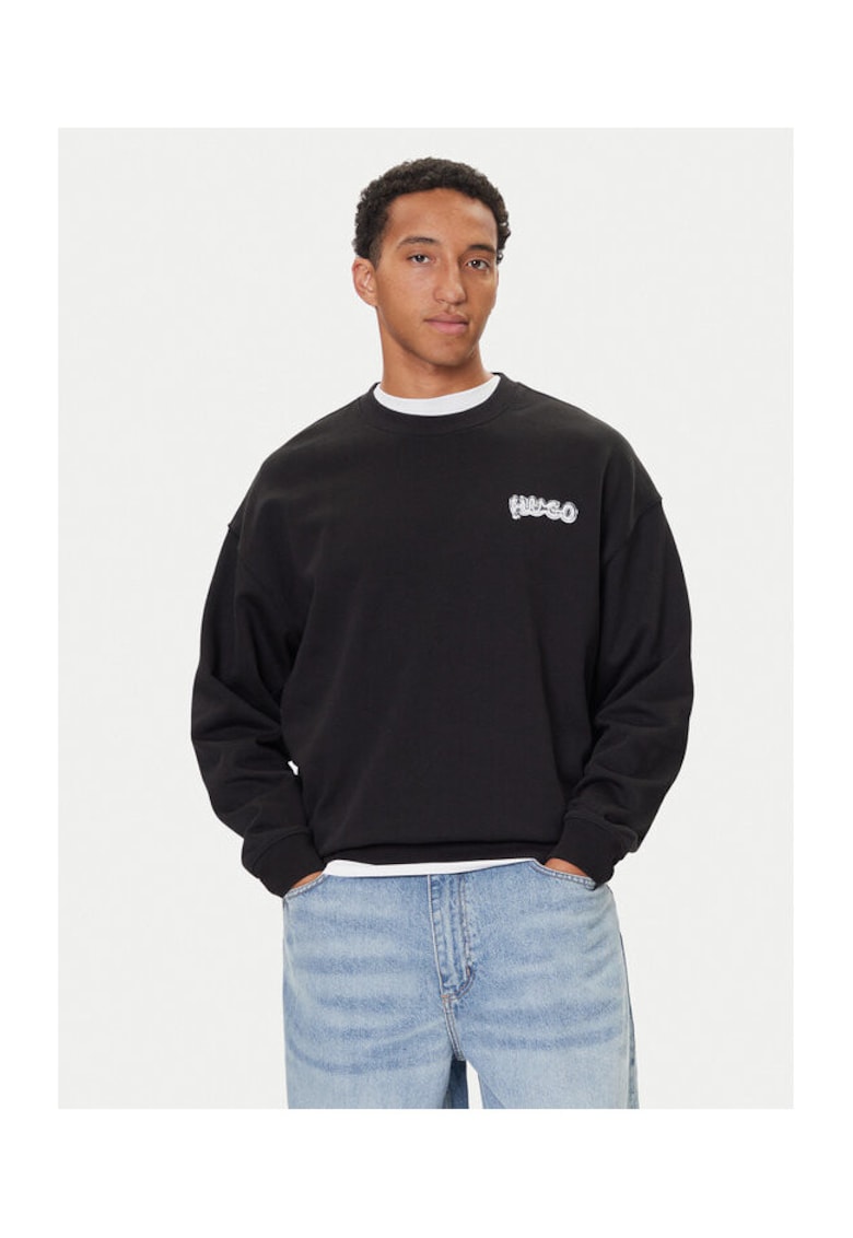 Hanorac barbati negru - model simplu -