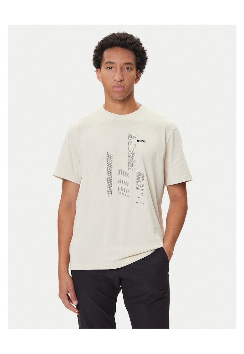 Tricou barbat crem - bumbac