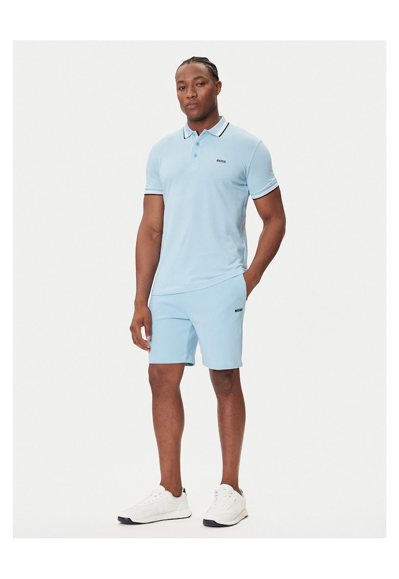 Boss Tricou barbati albastru - bumbac - model polo