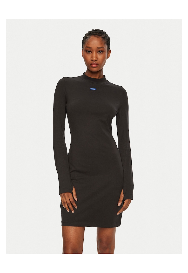 Rochie casual dama negru - maneca lunga