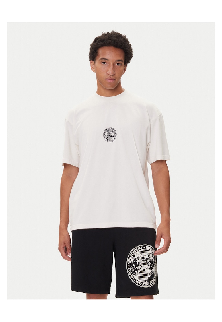 Tricou barbati alb - bumbac - imprimeu mare -