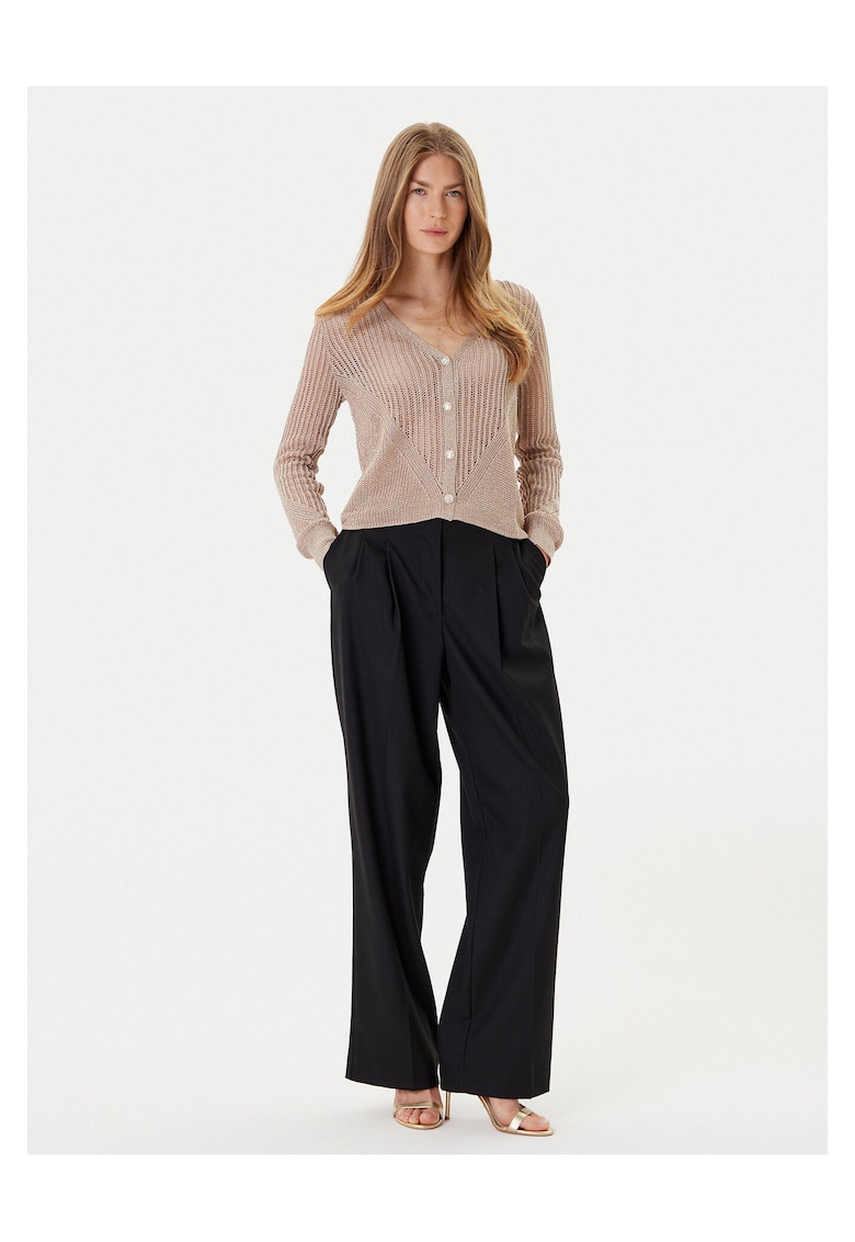 Cardigan dama - bej - 72% viscoza - sistem inchidere nasturi -
