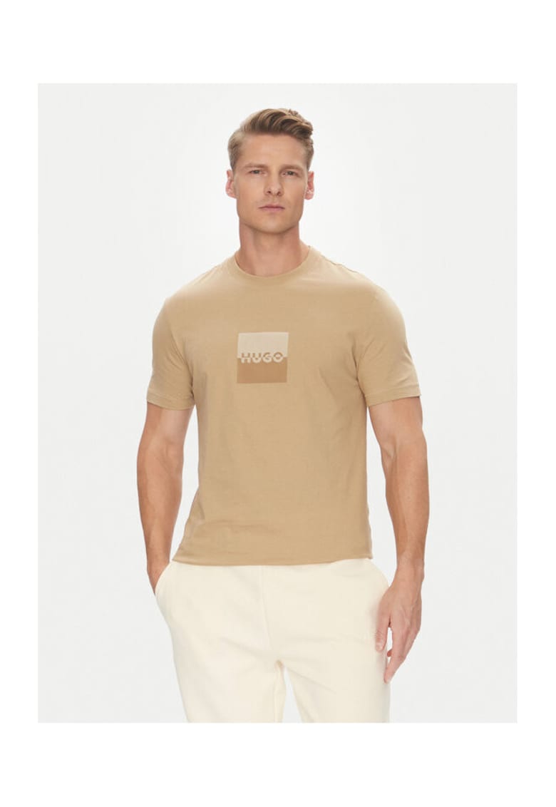 Tricou barbati bej - bumbac -