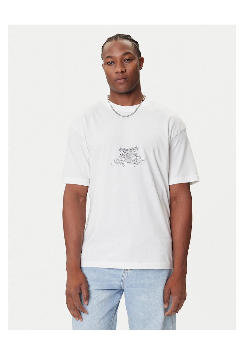 Tricou barbat alb - bumbac -