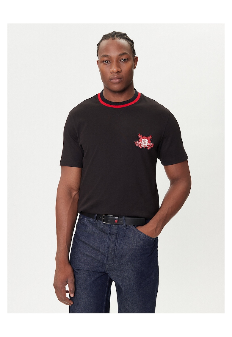 Tricou barbati negru/rosu - bumbac