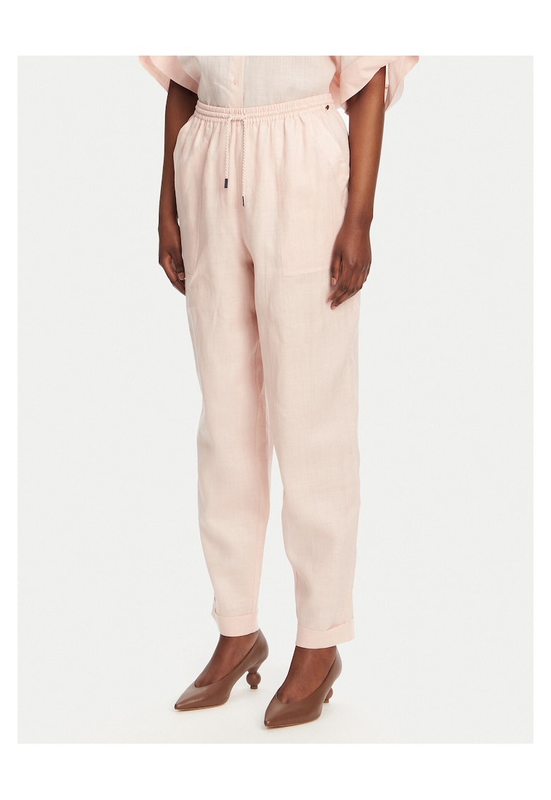 Pantaloni eleganti pentru dama roz - stofa