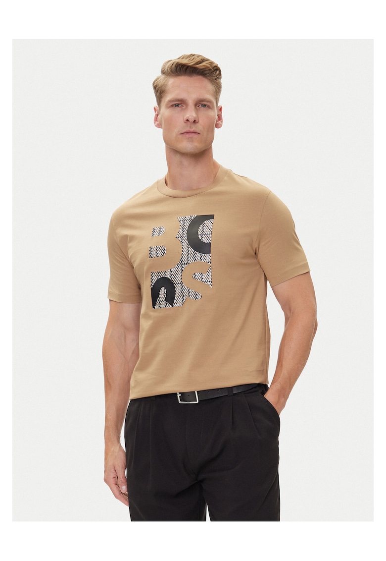 Tricou barbat bej nisipiu - bumbac