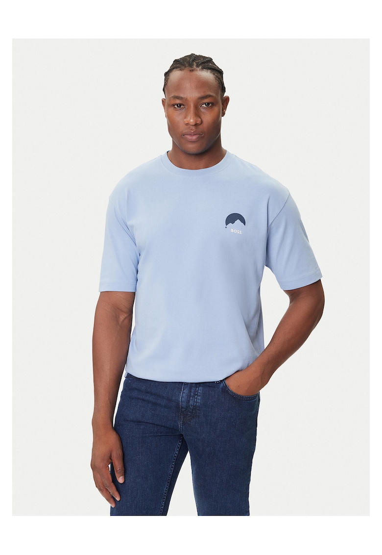 Tricou barbati albastru - bumbac -