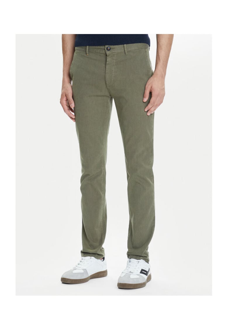 Pantaloni barbati chinos - verde - bumbac