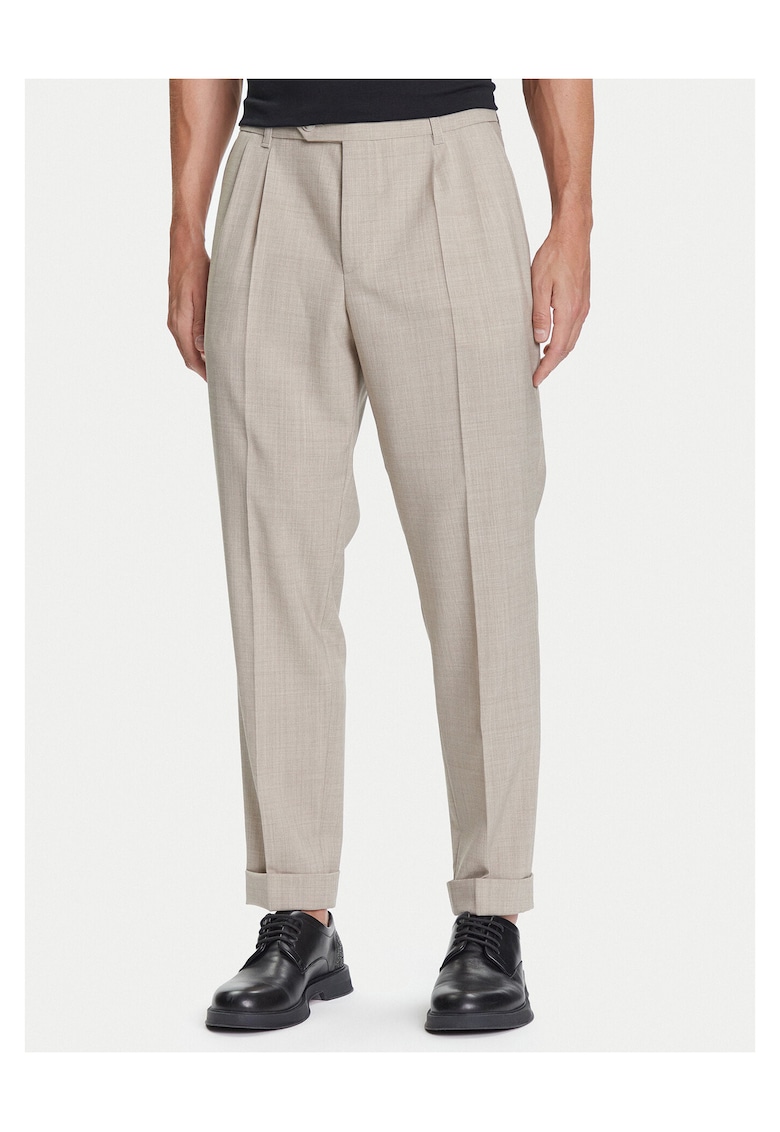 Pantaloni barbatesti bej - stofa -