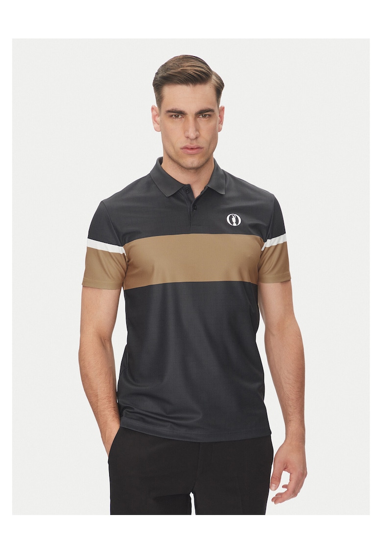 Tricou barbati negru/maro - bumbac