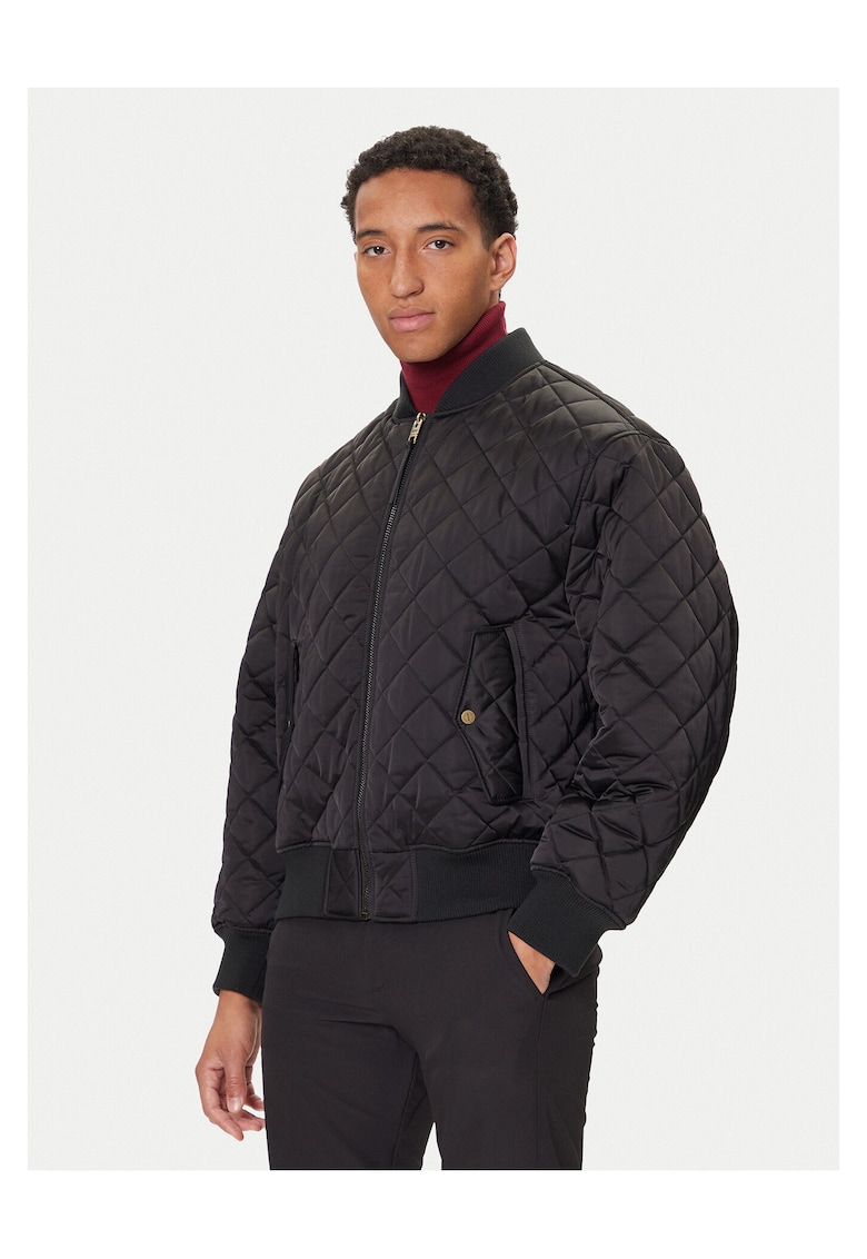 Geaca bomber barbati negru - material usor