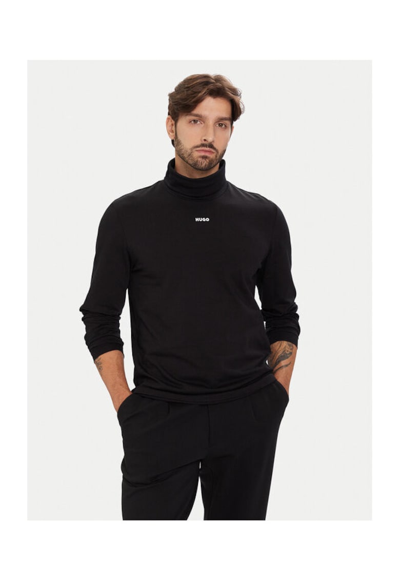 Pulover pentru barbati cu guler inalt - negru